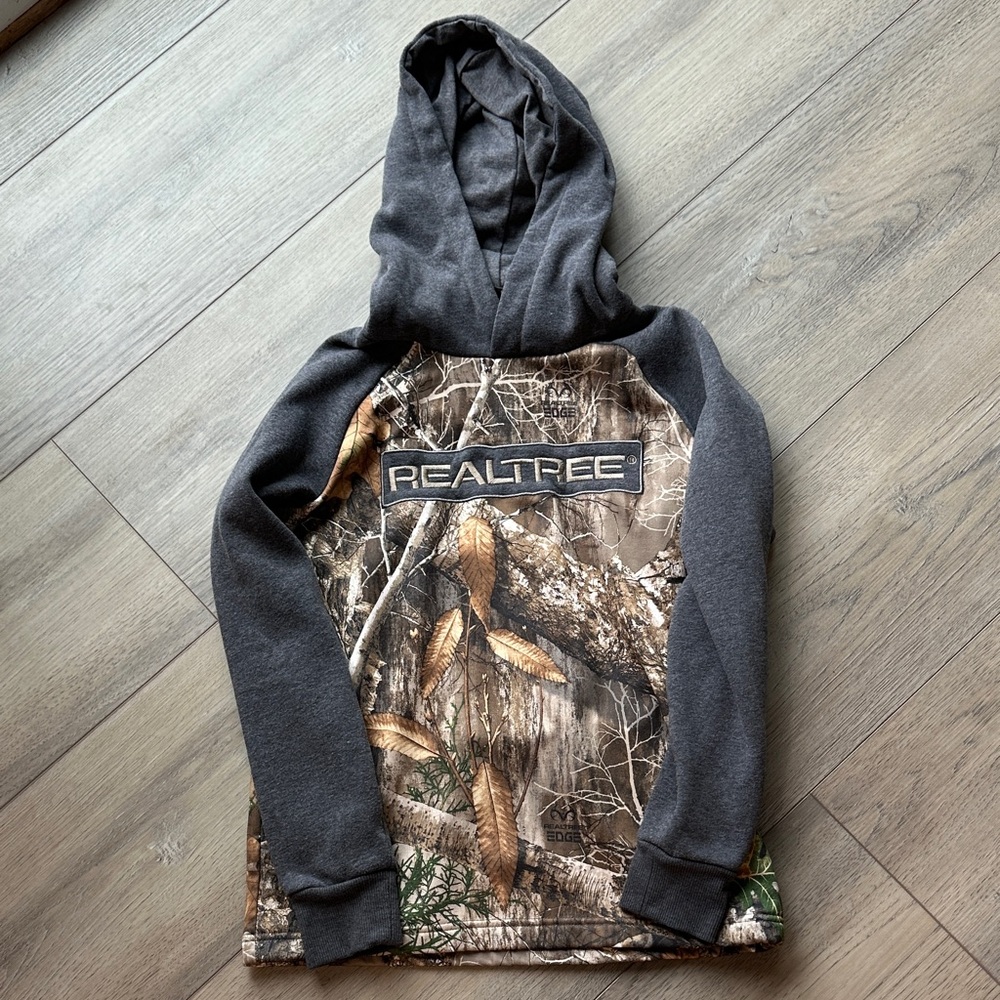 Realtree Kids Gray and Camouflage Hoodie